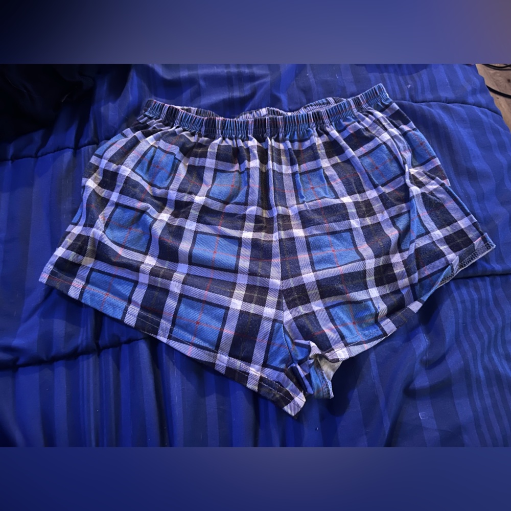 2 Pair SleepWear Plaid Blue and Red Shorts